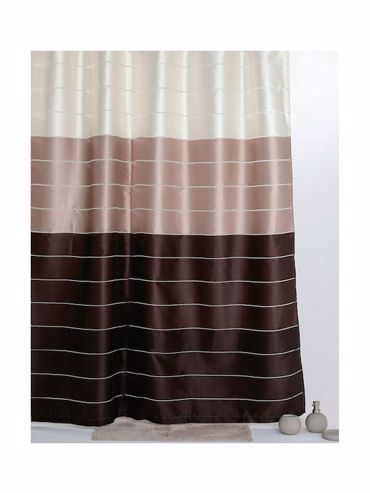 Import Hellas Κουρτίνα Μπάνιου Υφασμάτινη Multi Καφέ 180x200cm